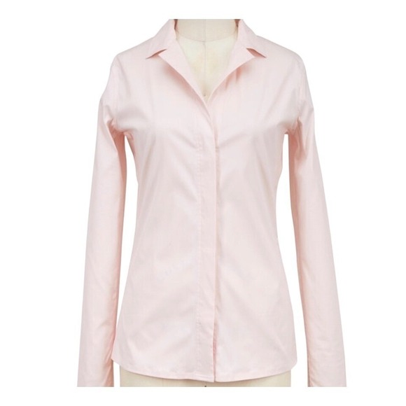 Lis Lareida Tops - Lis Lareida Catharina Light Pink Stretch Cotton Blouse Size 38EUR  6-8US W433
